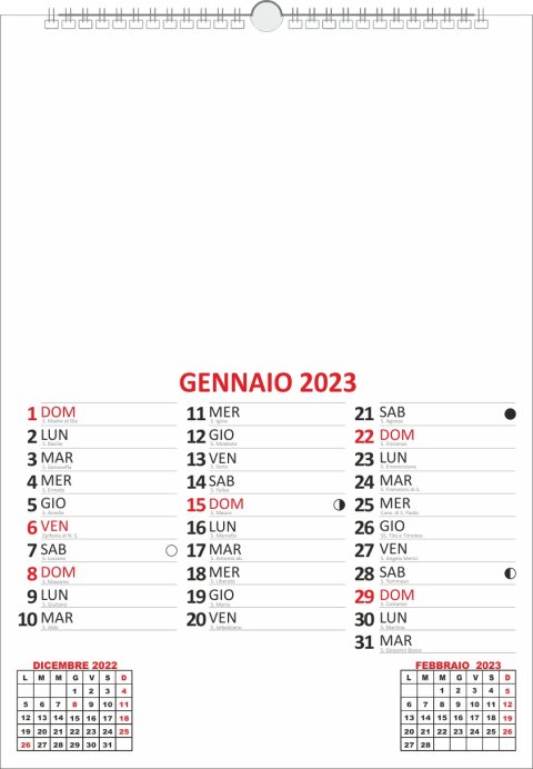 Calendario Mensile 3 Colonne Ecalendario 0194