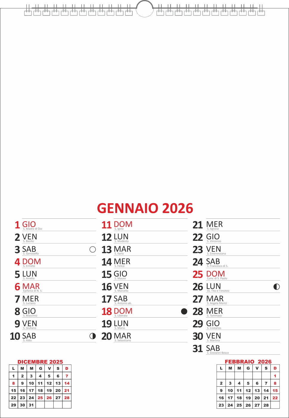 calendario 2026 stampa