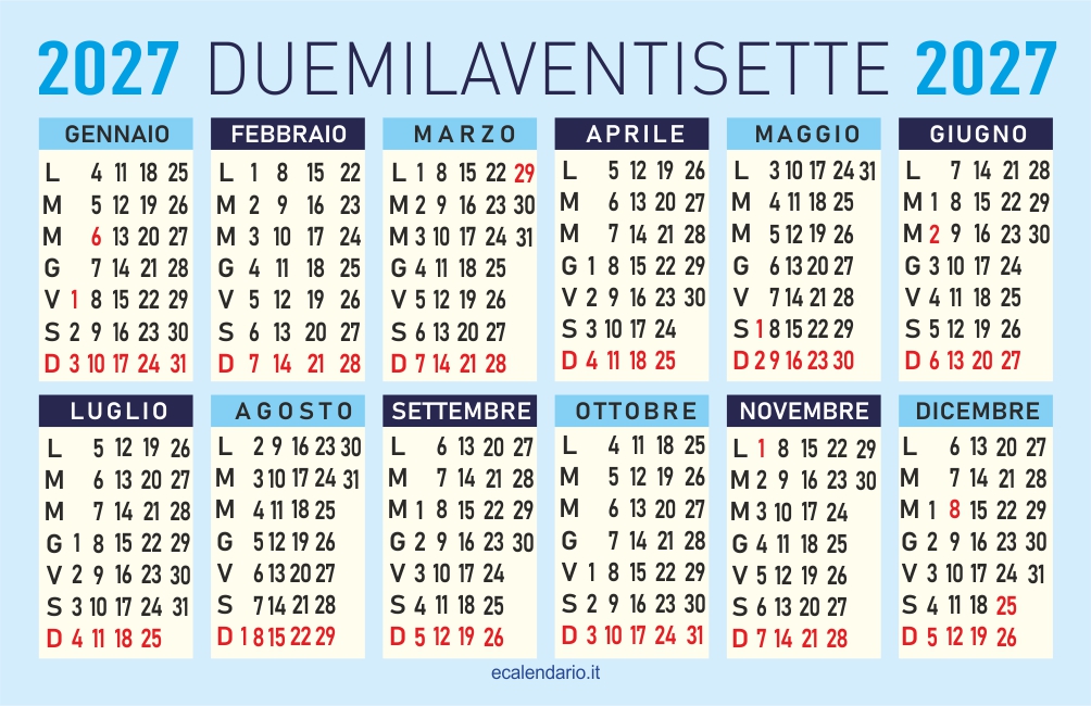 calendario 2027